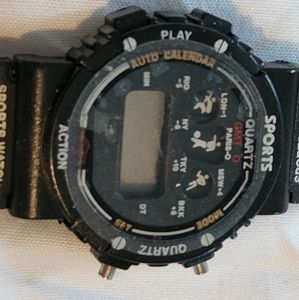 Quartz sports watch. Action. Run. Play. Bike